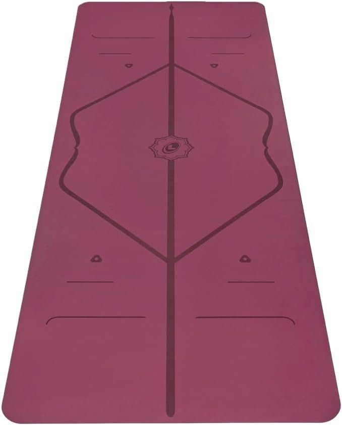 Liforme Original Yoga Mat – Free Yoga Bag Included – Patented Alignment System, Warrior-like Grip, Non-slip, Eco-friendly, sweat-resistant, long, wide, 4.2mm thick mat for comfort
