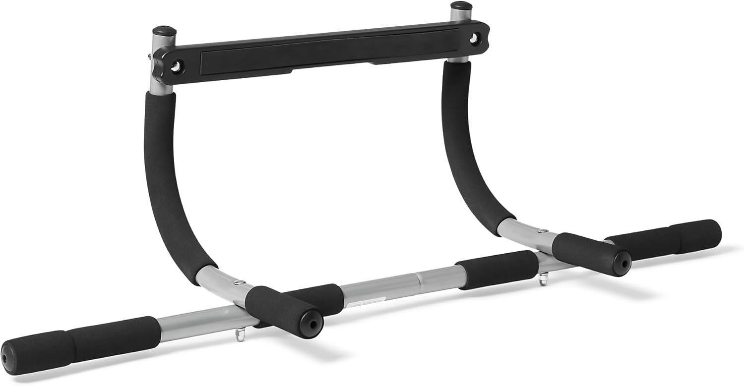 Amazon Basics Multi-Grip Doorway Pull Up Bar, 440 lbs Capacity, Silver