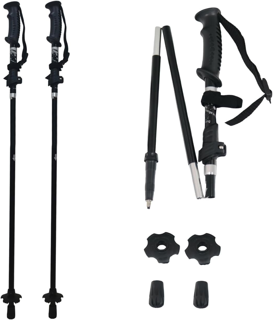 Hiking Poles Collapsible Lightweight ，Flip Lock Retractable 6013 Aluminium Alloy Trekking Pole for Hiking Men & Women