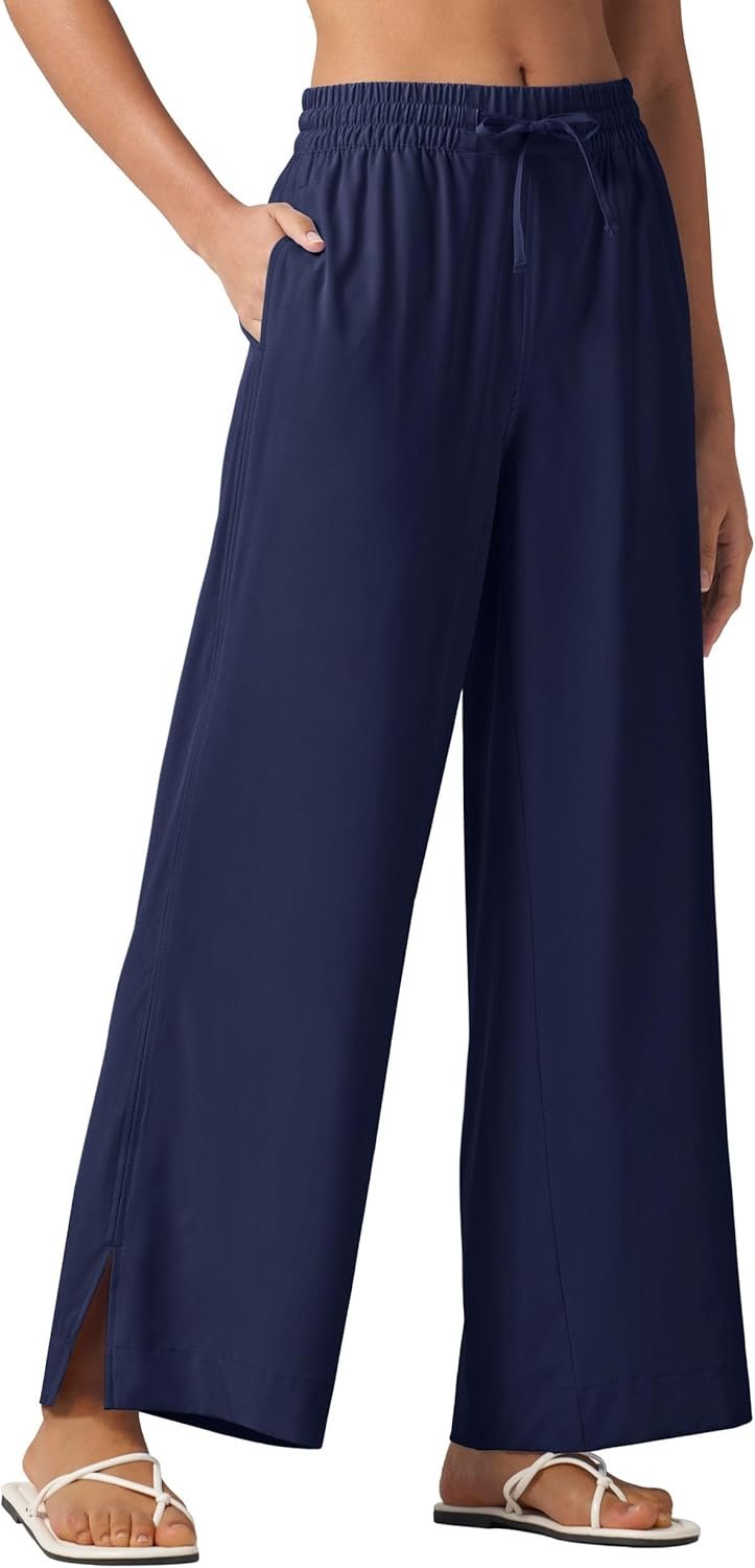 Willit Women’s Wide Leg Pants Swim Beach Pants UPF 50+ Lightweight Travel Quick Dry Sun Protective 29″ 31″