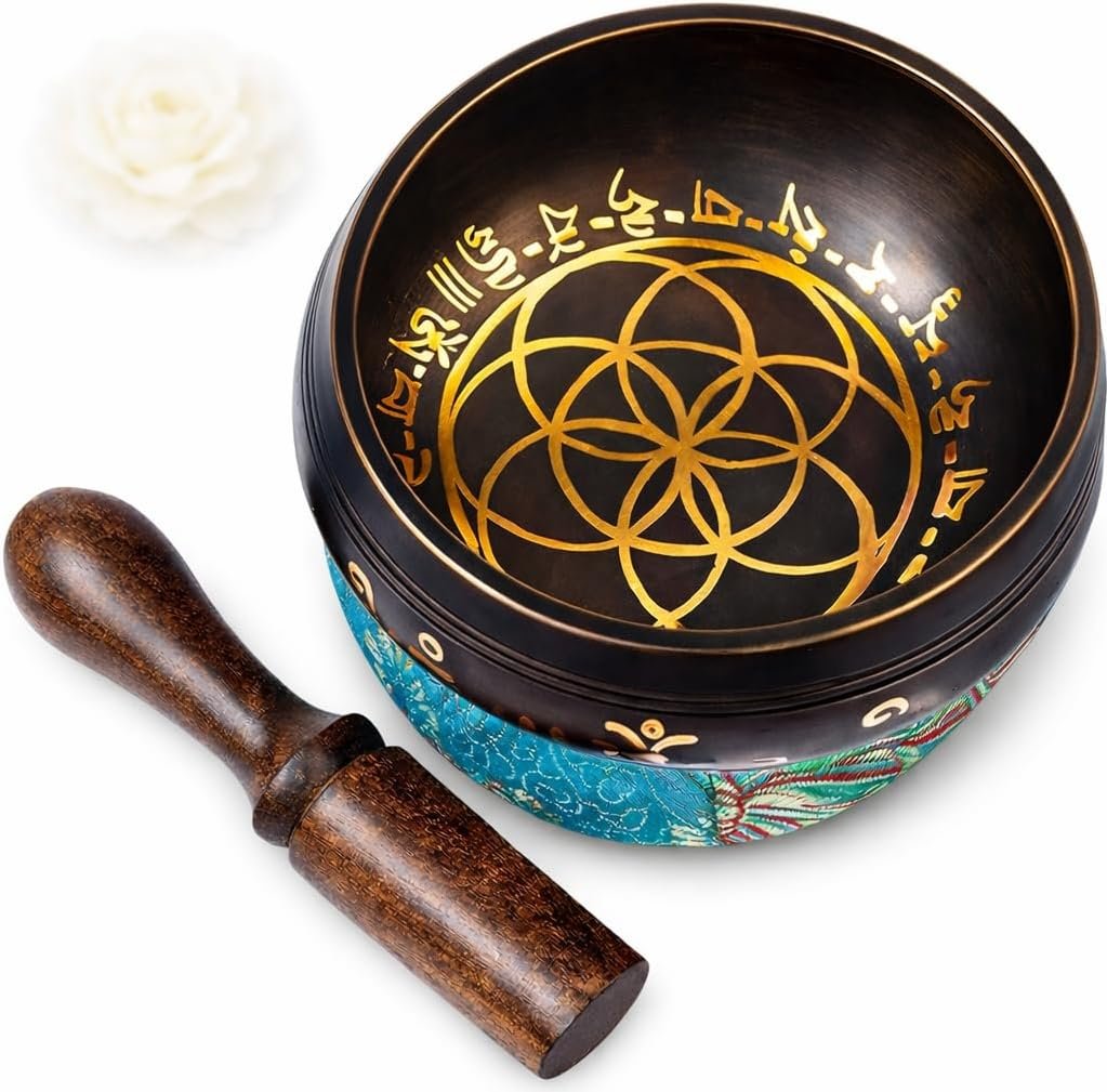 Tibetan Singing Bowl Set Brass – Master Healing Grade – Authentic Handcrafted Sound Bowl by Himalayan Bazaar