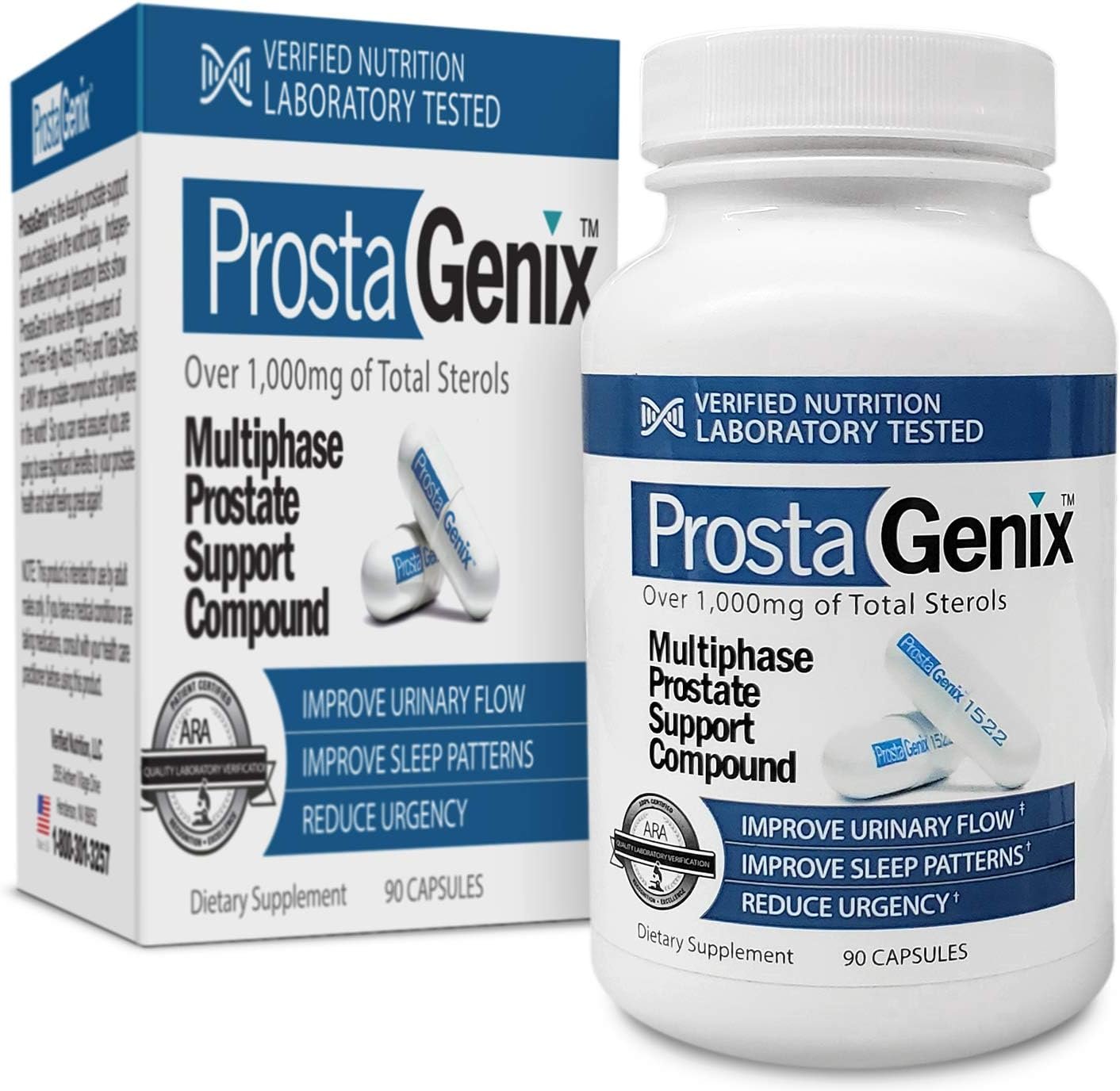 ProstaGenix Multiphase Prostate Supplement-Featured on Larry King Investigative TV Show – Over 1 Million Sold -End Nighttime Bathroom Trips, Urgency, & More. 90 Capsules