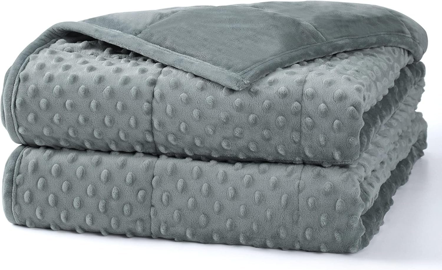 Alomidds Weighted Blanket (60″x80″,15lbs Queen Size – Grey), Weighted Blankets for Adults and Kids, Cooling Breathable Soft and Comfort Minky, Heavy Blanket Microfiber Material with Glass Beads