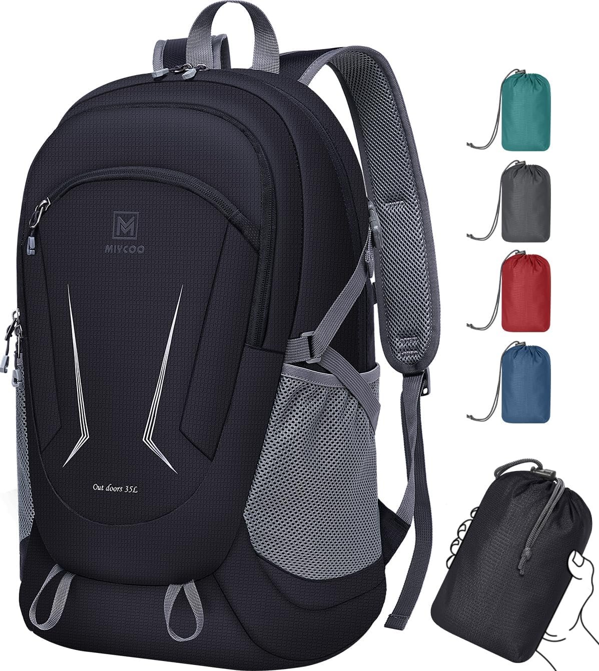 MIYCOO Backpack – Ultra Lightweight Packable Backpack for Travel Camping, Hiking Back Pack Waterproof Foldable Daypack for Men Women Black